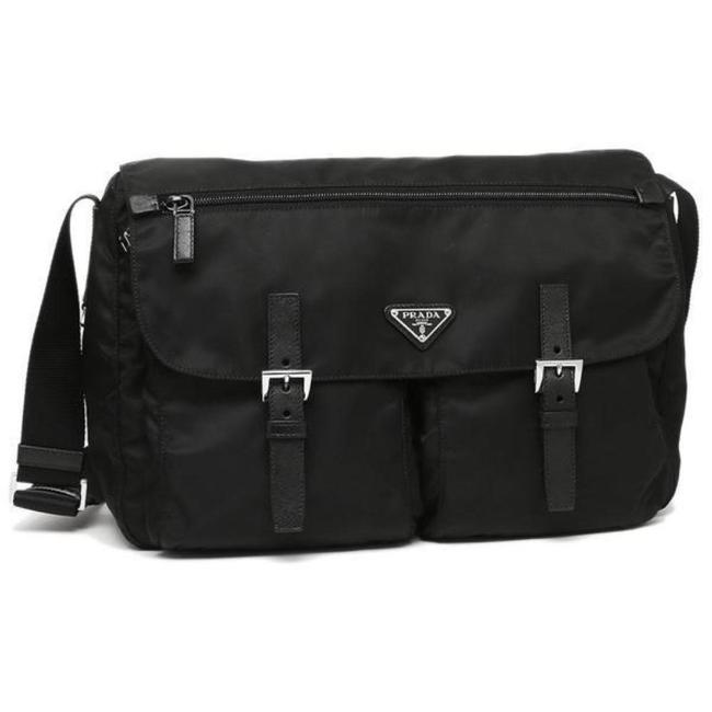 Prada Tessuto MessengerCross Body Black Nylon Messenger Bag