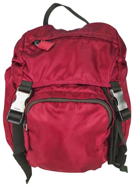 Prada Tessuto Red Canvas Backpack