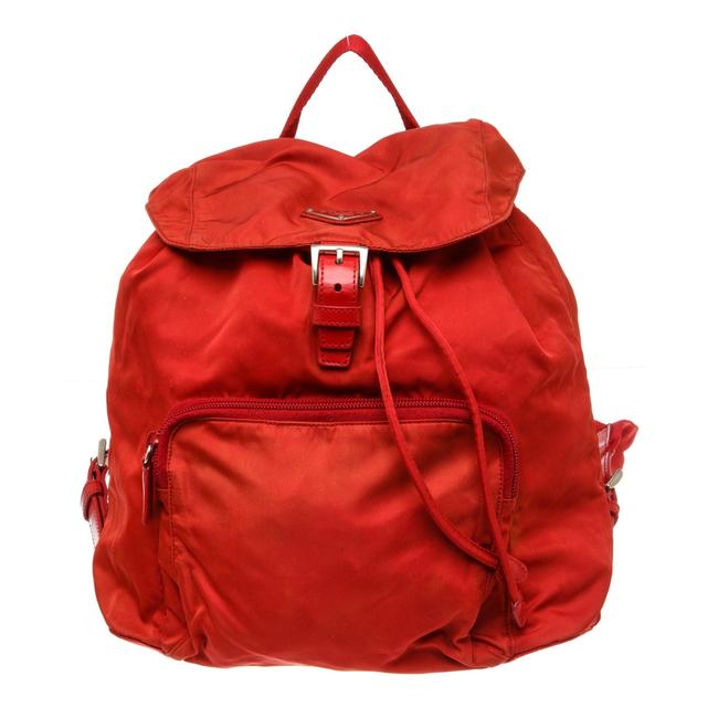 Prada Tessuto Red Nylon Backpack