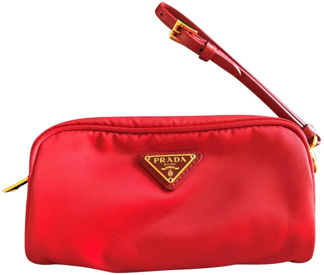 Prada Tessuto Red Rosso Nylon Wristlet
