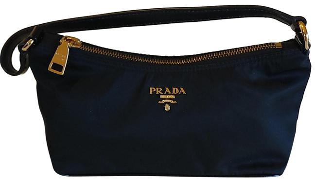 Prada Tessuto Saffiano Black Nylon Baguette