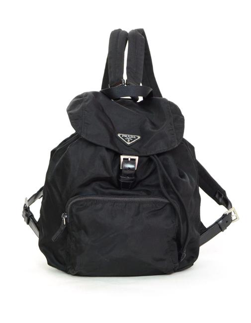 Prada Tessuto with Front Zip Pocket Black Nylon Backpack