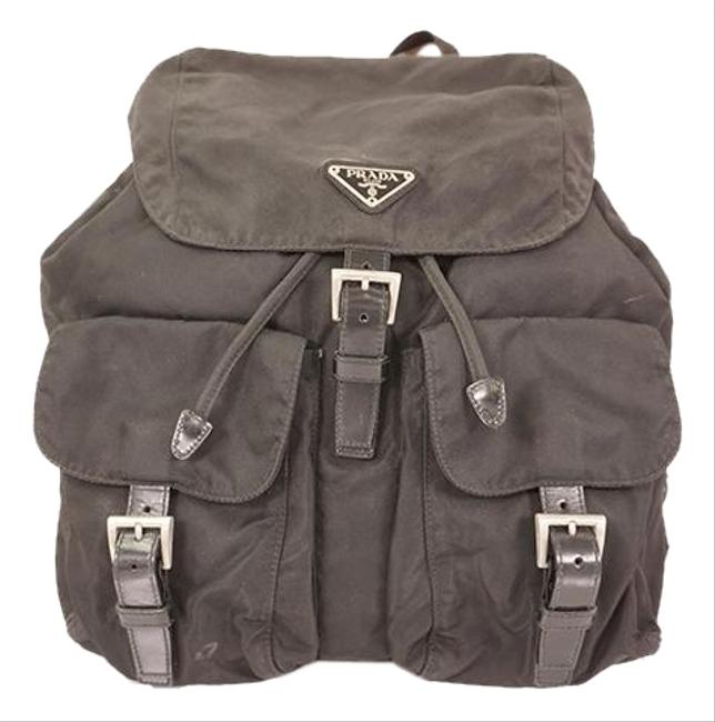 Prada Tessuto Womens Black Nylon Backpack