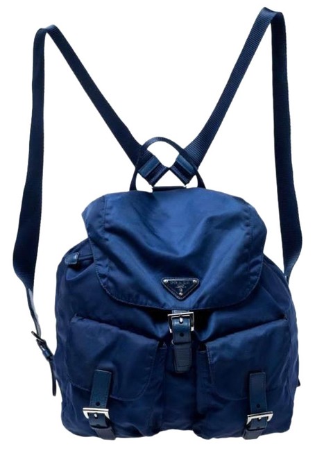 Prada Tessuto Zainetto Blue Nylon Backpack