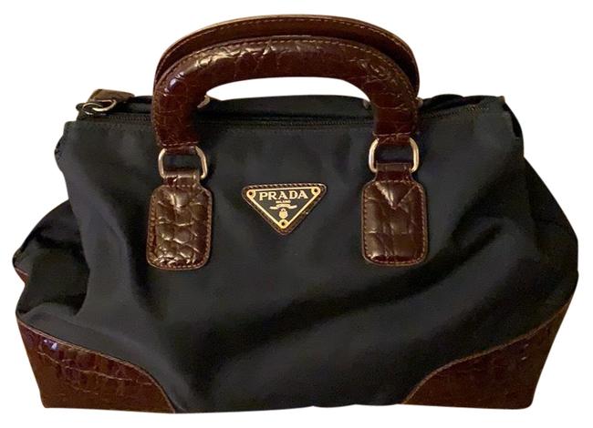 Prada Top Handle Blue Nylon Baguette