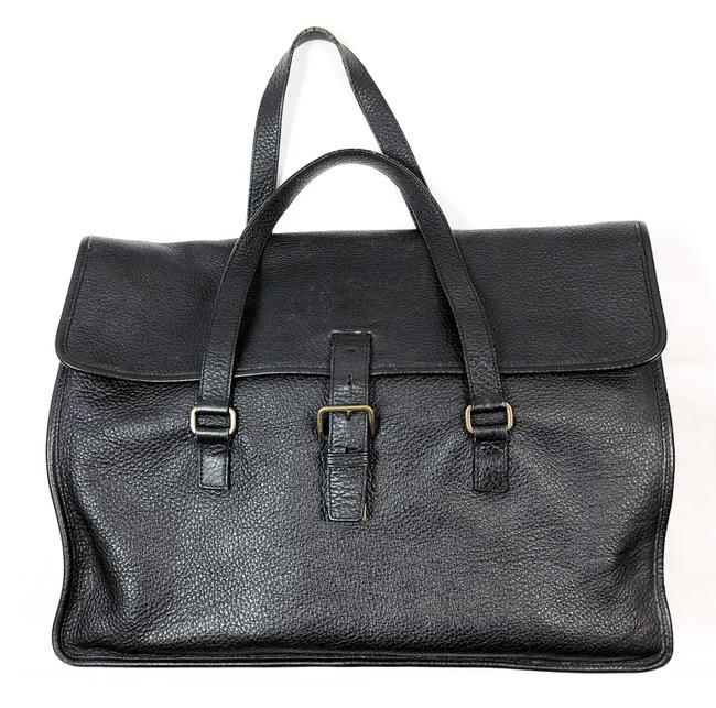 Prada Tote XL Traveler Weekender Black Leather Laptop Bag