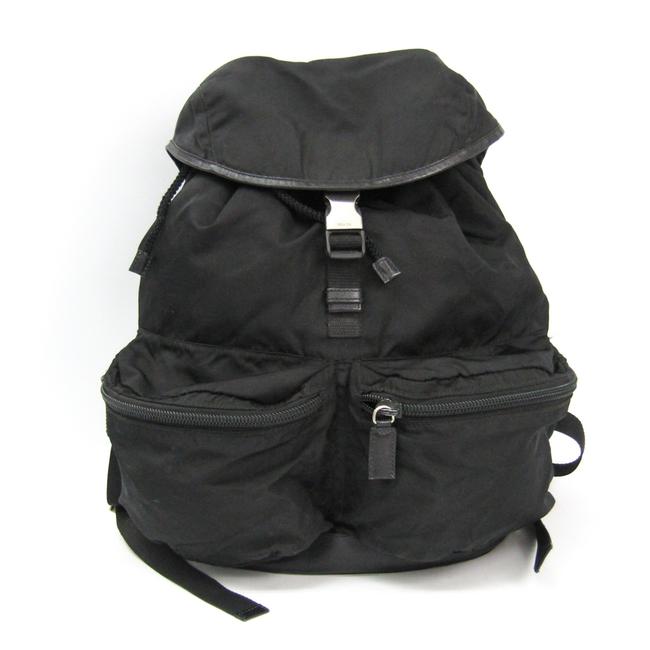 Prada V135 Womens Black NylonLeather Backpack