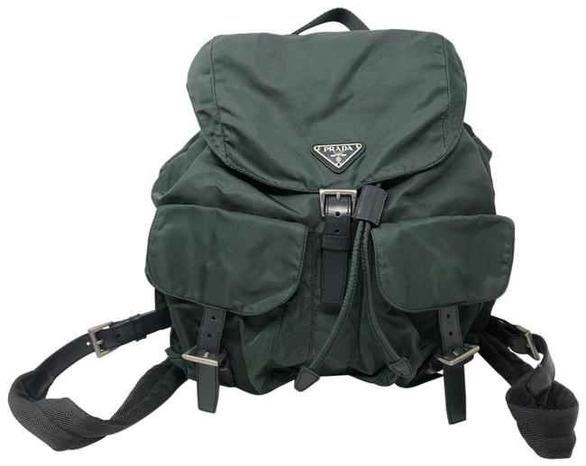 Prada Vela Green Nylon Backpack