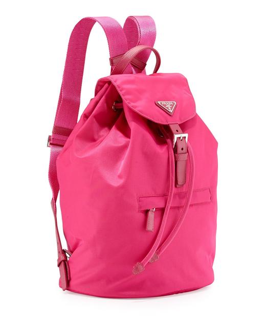 Prada Vela Medium Pink Nylon Backpack