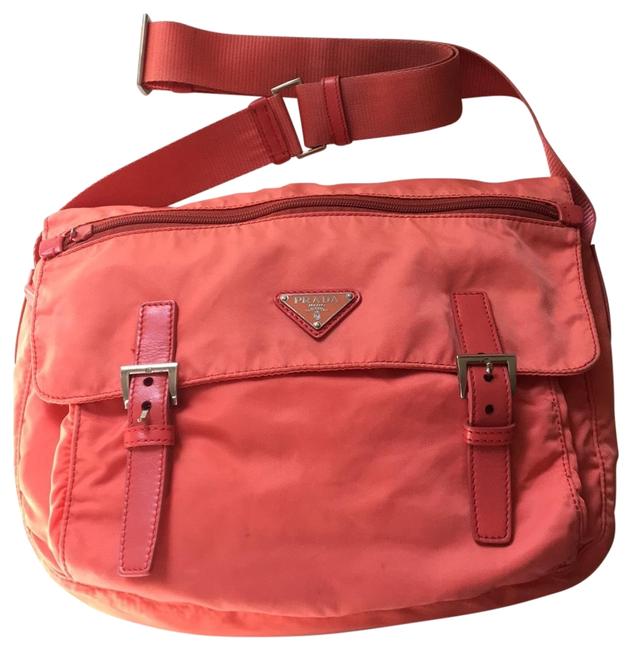 Prada Vela Orange Nylon Messenger Bag
