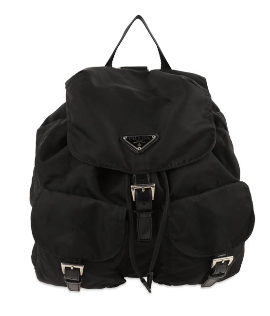 Prada Vella Black Nylon Backpack