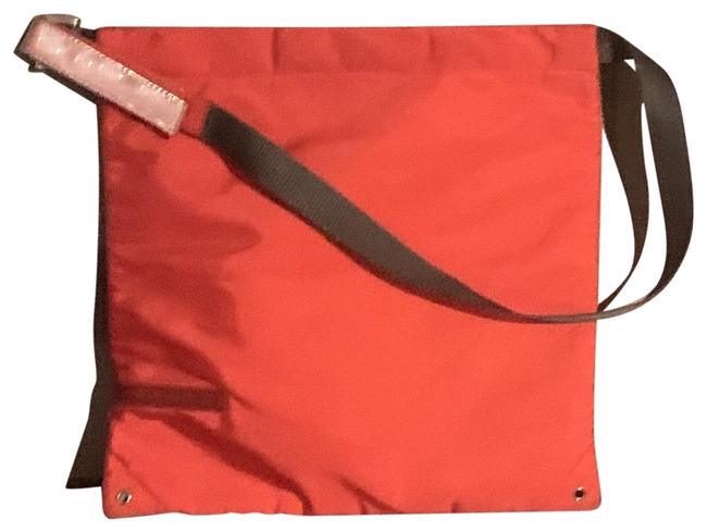 Prada Vintage Pouch Bright Orange and Grey Handle Nylon Baguette