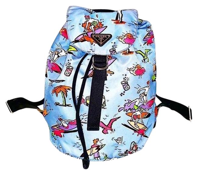 Prada Vintage Tessuto Stampat Surfer Motif Backpack