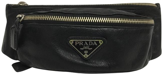 Prada Waist Bag Black Leather Backpack
