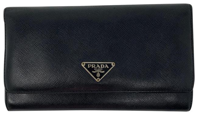 Prada Wallet Black Leather Wristlet