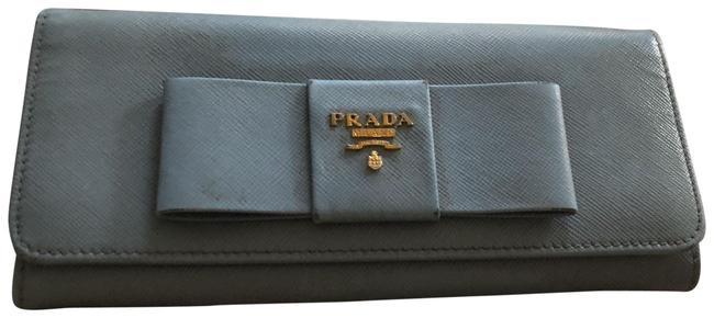 Prada Wallet Blue Leather Wristlet