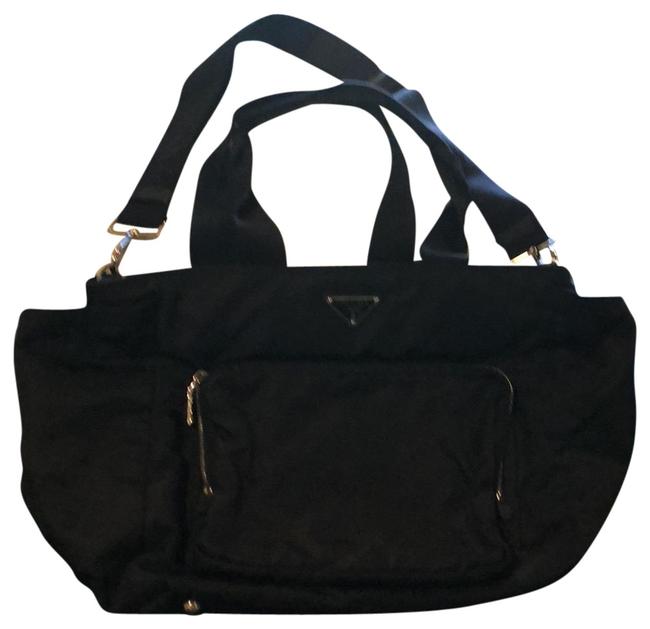 Prada With Dust Cover Black Nylon Diaper Bag