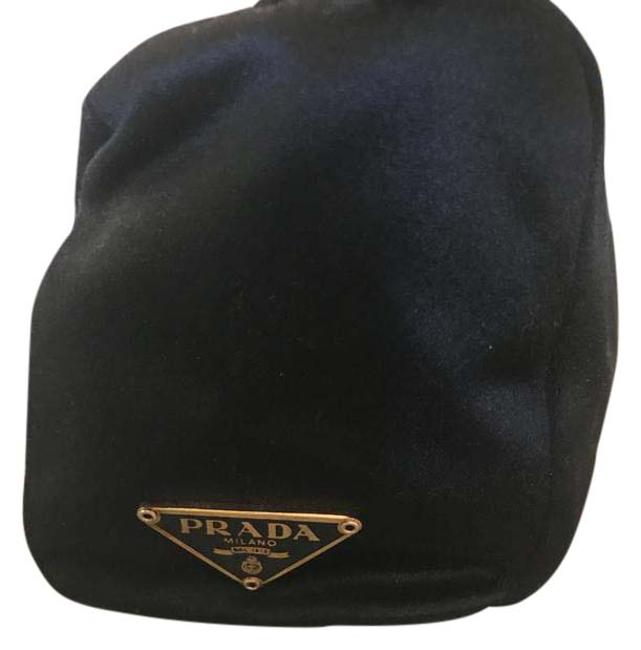 Prada Clutch WristletClutchPouch Black Satin Wristlet