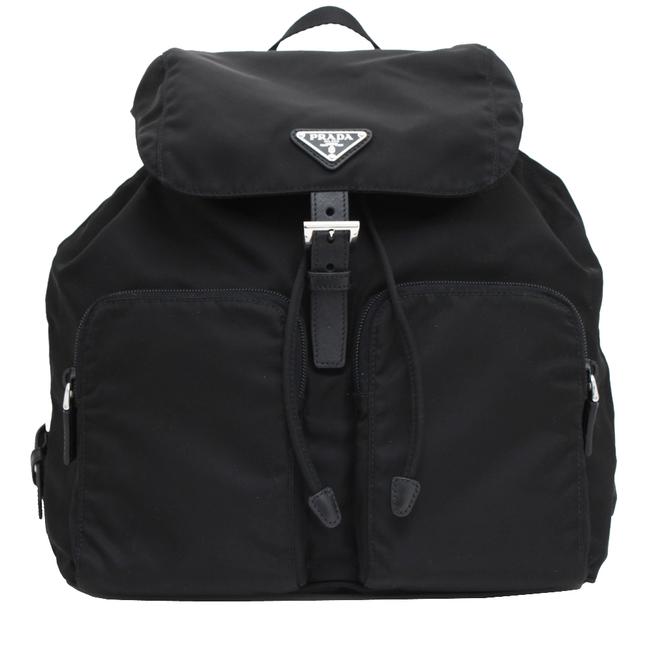 Prada Zainetto Unisex Tessuto 1bz005 Black Nylon Backpack