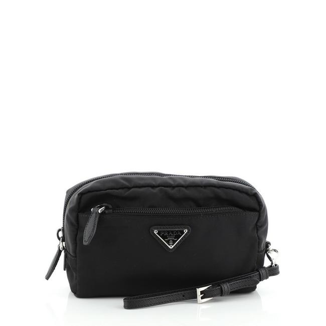 Prada Zip Pocket Tessuto Black Nylon Wristlet