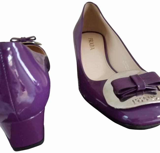 Prada Purple Patent Leather Flats
