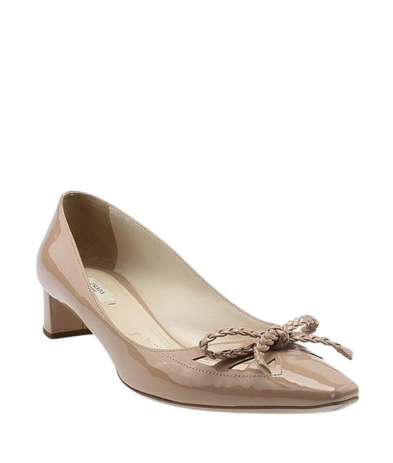 Prada Beige 1i004d Patent Leather Heelsx 179309 Pumps