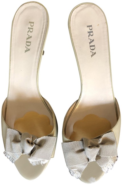 Prada Beige Open toed Summer Heels Pumps