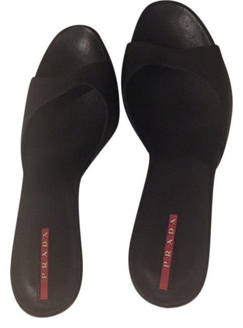 Prada Black Box With and Dust Bag MulesSlides