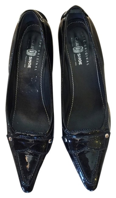 Prada Black Car Patent Pumps