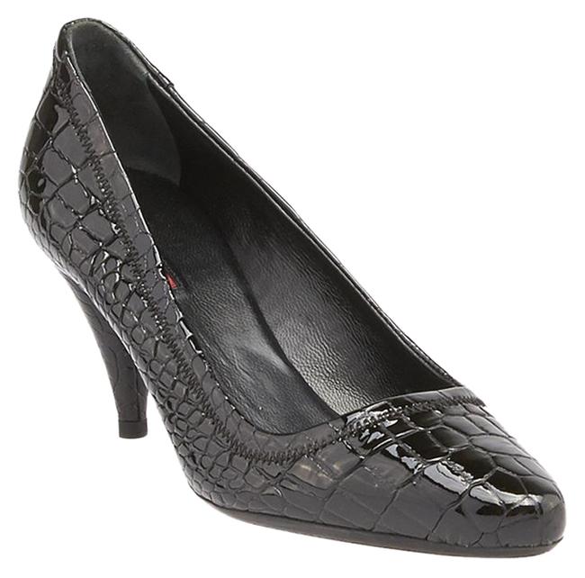 Prada Black Crocodile Embossed Patent Leather Heels 89120 Pumps
