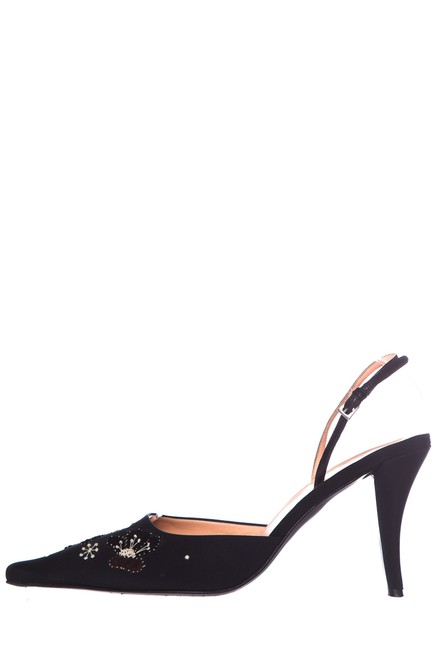 Prada Black Embroidered Pumps