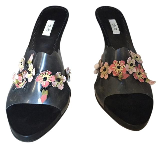 Prada Black Floral Stilettos Pumps