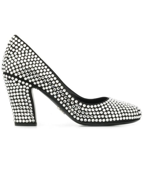Prada Black Gr Crystal Embellished Pumps