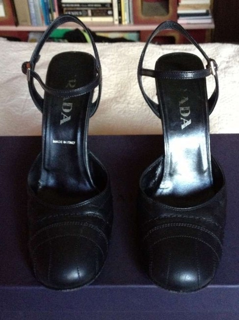 Prada Black High Heel Mary Janes Pumps