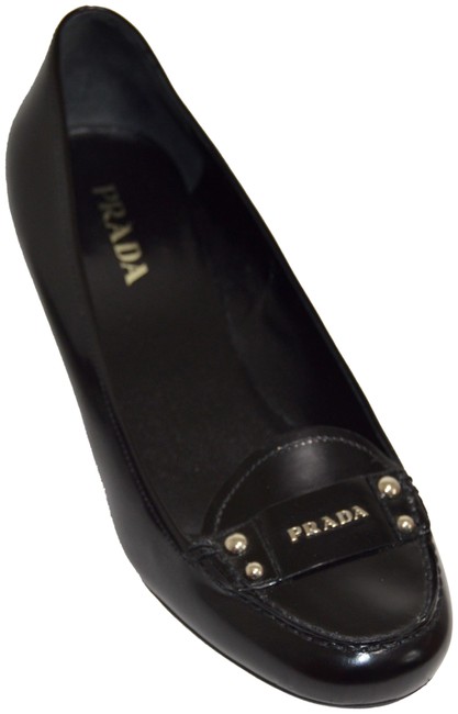 Prada Black Kitten Heel Pumps