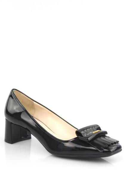 Prada Black Patent Leather Low Heels Pumps