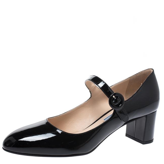 Prada Black Patent Leather Mary Jane Pumps