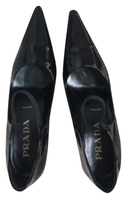 Prada Black Patent Leather Mary Janes Pumps