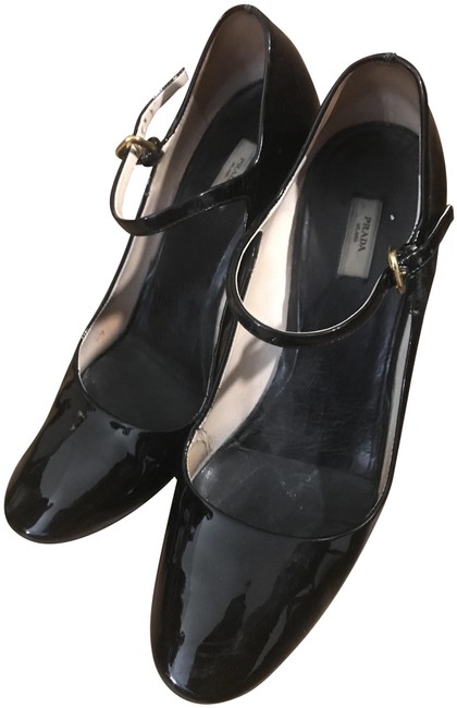 Prada Black Patent Mary Jane Pumps