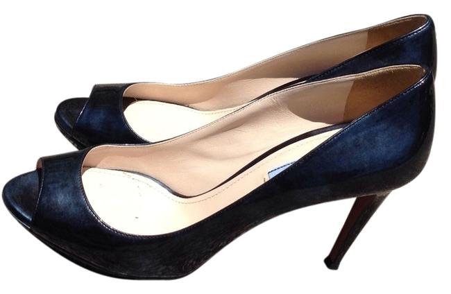 Prada Black Patent Peeptoe Miu Miu Pumps