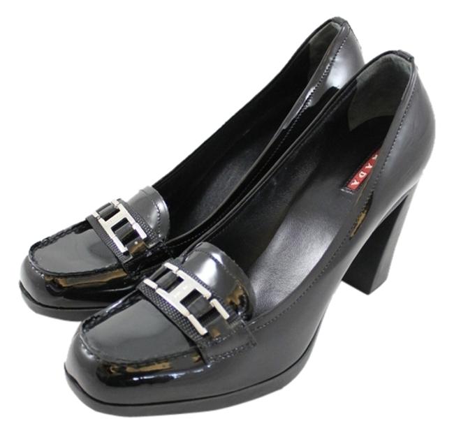 Prada Black Patent with Buckle Eu 395 Pumps