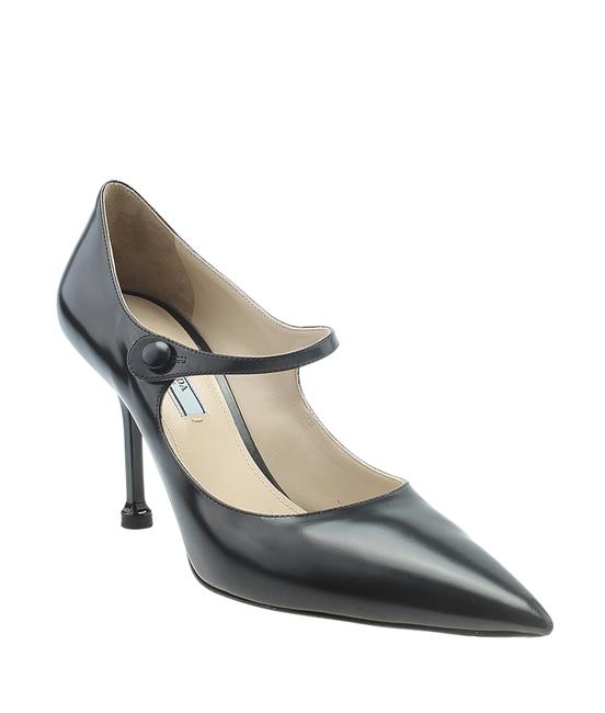 Prada Black Pointed Toe Mary Jane Leather 181788 Pumps