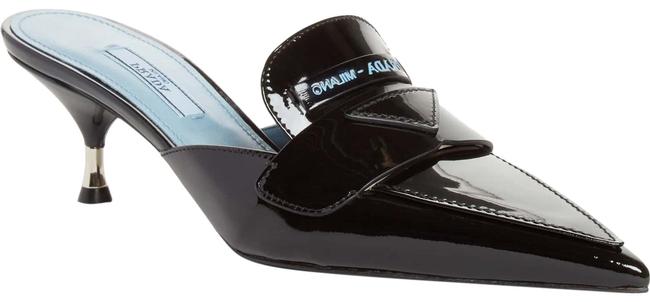 Prada Black Pointy Toe Mule Pumps