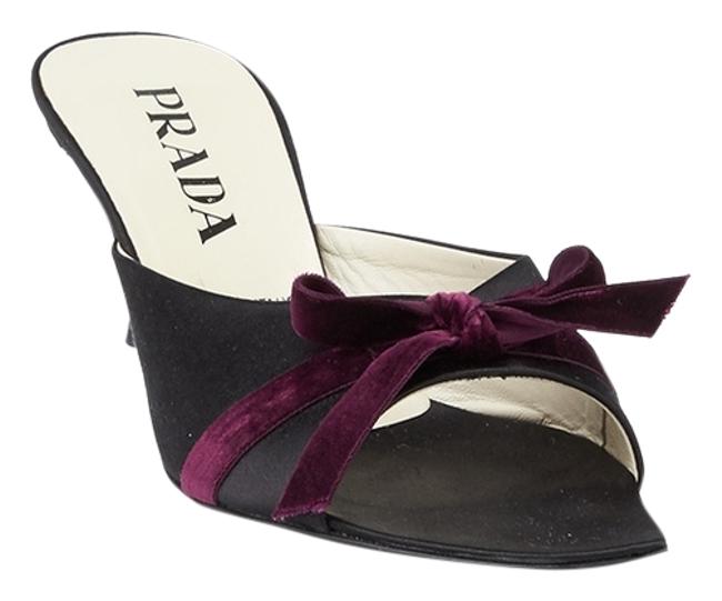 Prada Black Satin Heels 365 38968 MulesSlides