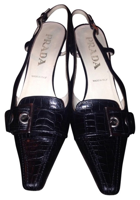 Prada Black Sling Pumps