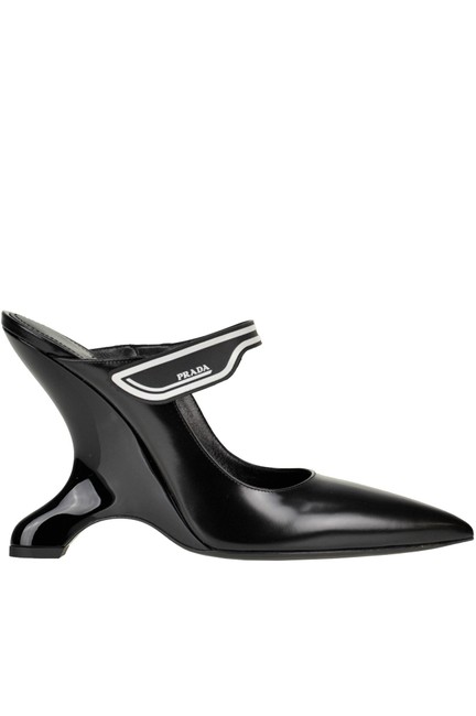 Prada Black Spazzolato MulesSlides