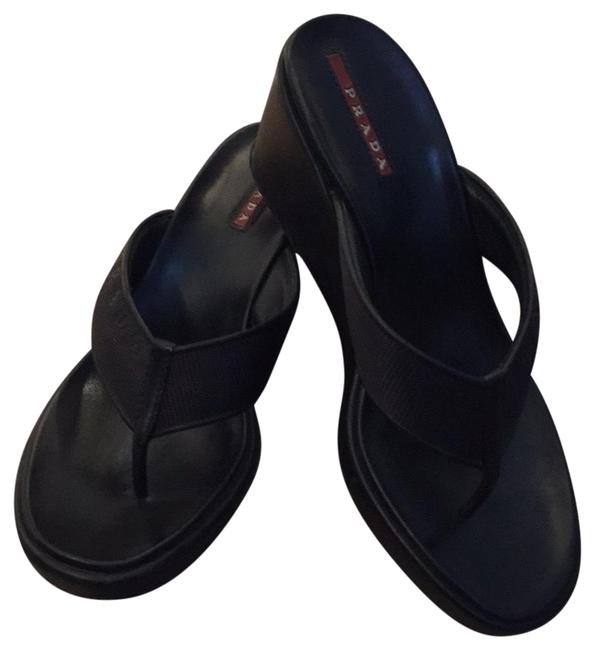 Prada Black Sport MulesSlides