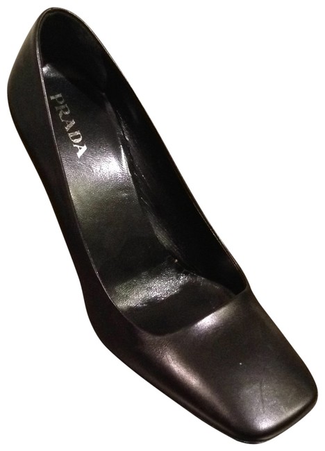 Prada Black Square Toe Pumps