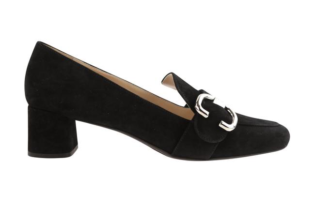 Prada Black Suede Buckle Loafers Pumps