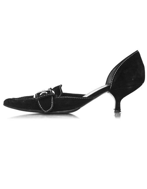 Prada Black Suede Dosay Kitten Heels Pumps